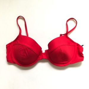 Jcrew Underwire Red Swimsuit Top Sz 34c